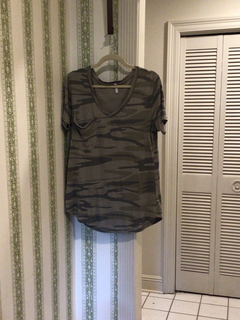 Z Supply Olive Camo V-Neck Short Sleeve Tee